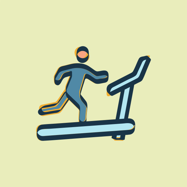 男人在跑步机图标插图图片下载