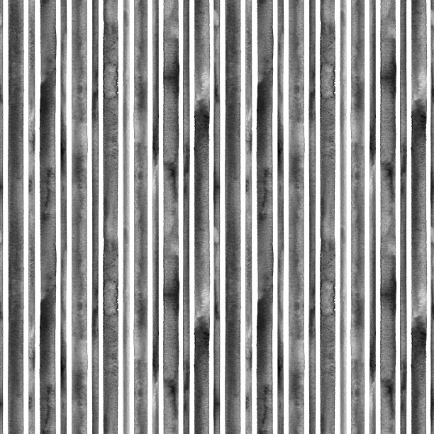 水彩条纹无缝图案。白色背景上的黑色条纹图片下载