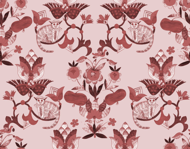 民间风格中的无缝图案图片下载