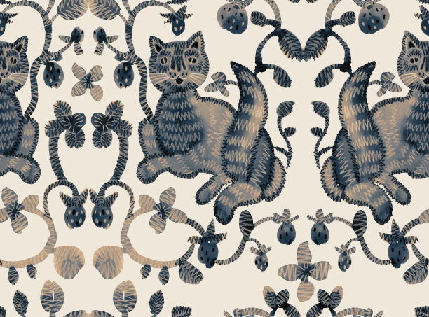 民间风格中的无缝图案图片下载