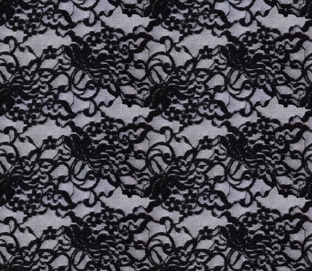 以优雅的黑色蕾丝为背景的无缝图案。带有花卉图案的蕾丝。图片下载