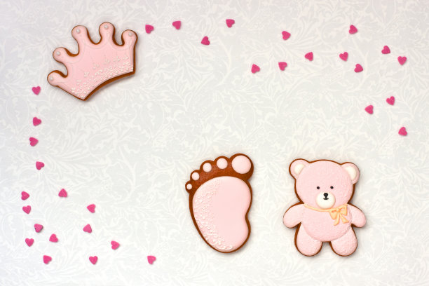 宝宝送礼会的装饰饼干图片下载