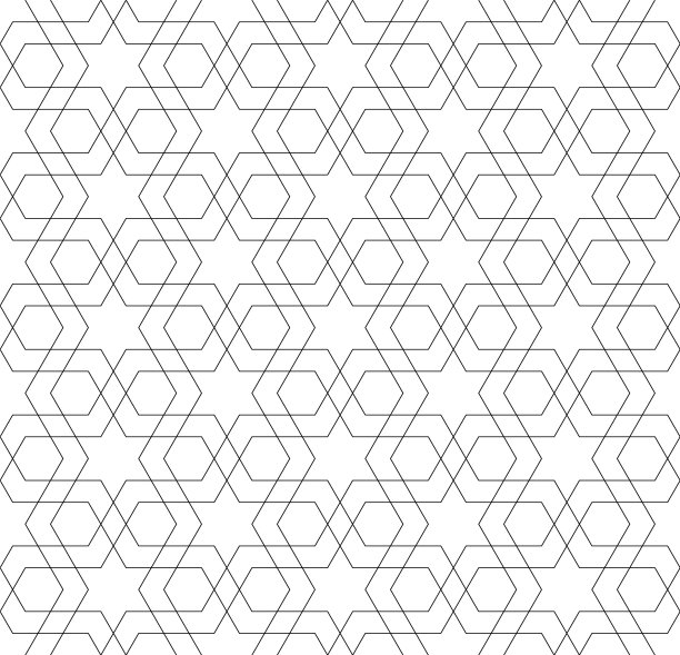 无缝阿拉伯黑白几何装饰。细纹。图片下载