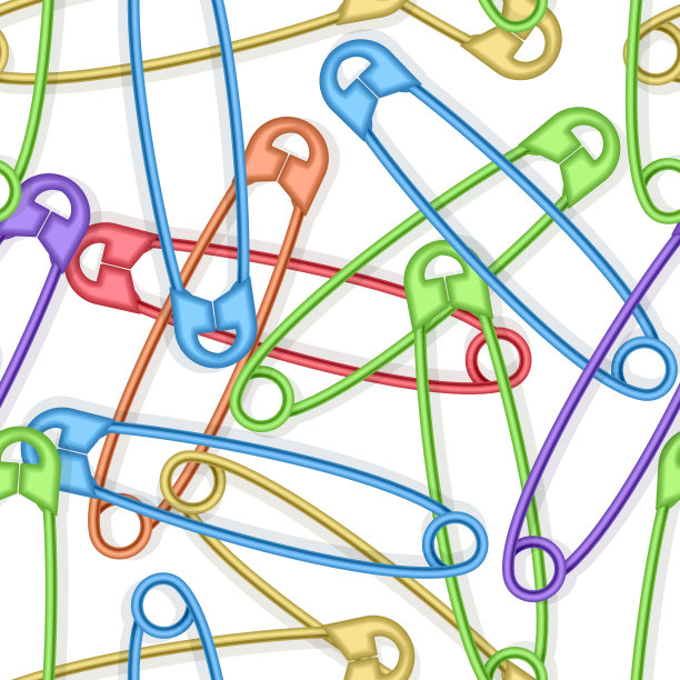 可爱的无缝图案与无缝背景插图，以安全别针适合包装或织物图片下载