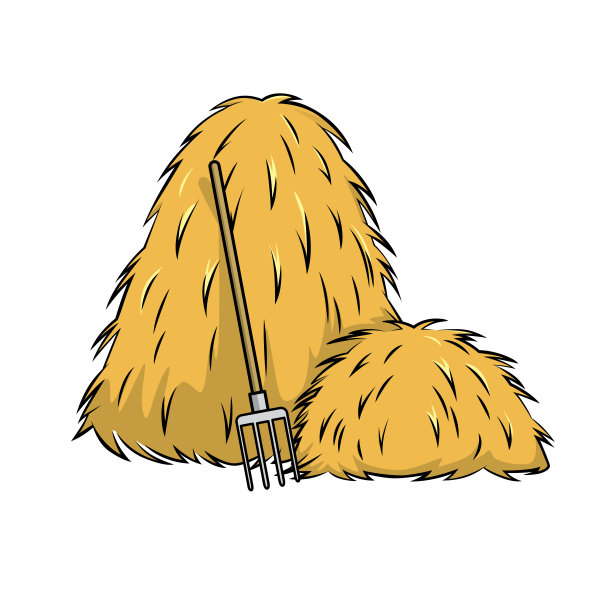 矢量插图的干草孤立在白色背景。图片下载