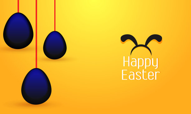 复活节快乐卡通横幅设计图片下载