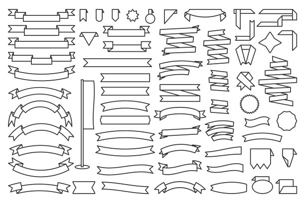 黑线带空白磁带销售图标向量集图片下载