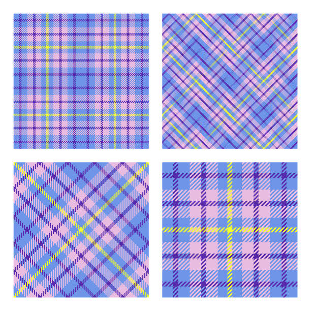 苏格兰格子。一套2无缝模式。时尚的瓷砖。图片下载