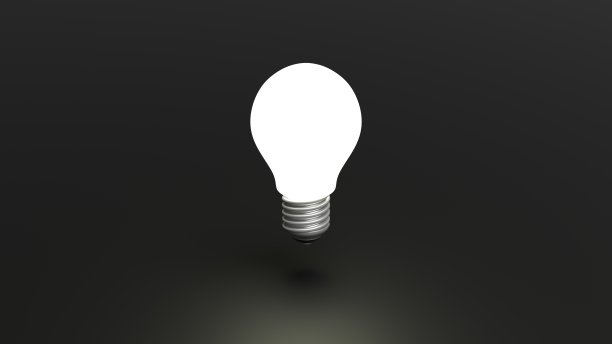 灯泡图标3D渲染图片下载