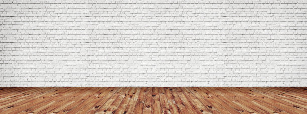 全景砖墙与油漆硬木地板模型图片下载