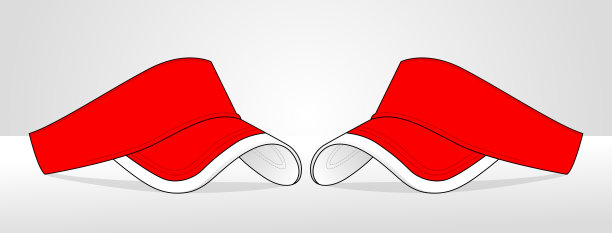 红色太阳遮阳帽设计矢量与红色/白色逆转在高峰帽。图片下载