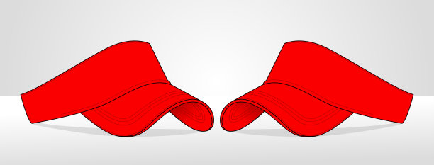 红太阳遮阳帽矢量模板。图片下载