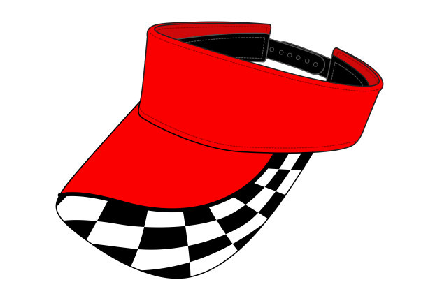 红太阳遮阳帽设计矢量与Checker在山顶帽。图片下载