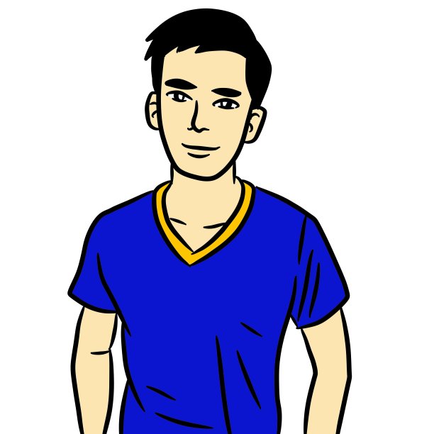 卡通可爱男人，白色背景图片下载