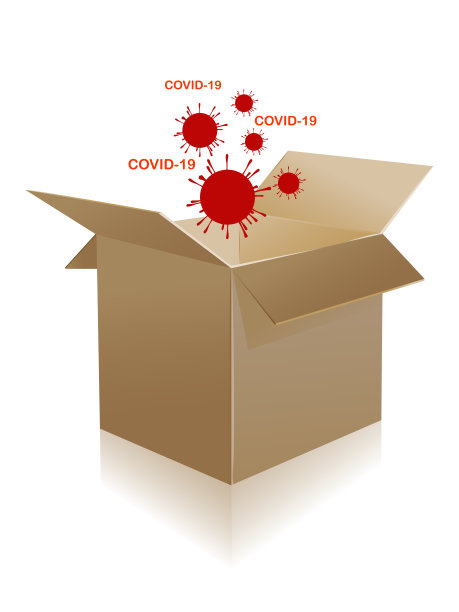 快递包裹上的细菌库存照片图片下载