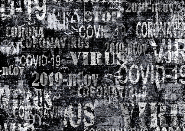 新冠肺炎新闻背景。危险的呼吸道冠状病毒报纸页纸纹理图片下载