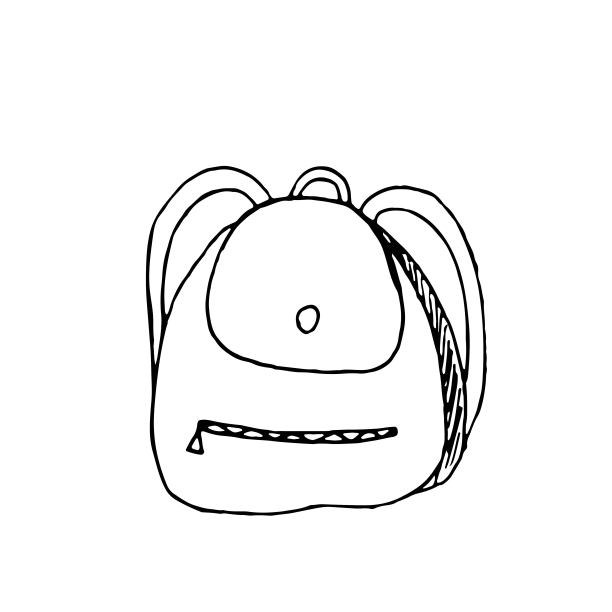 手绘矢量插图，没有背景的元素，背包露营图片下载