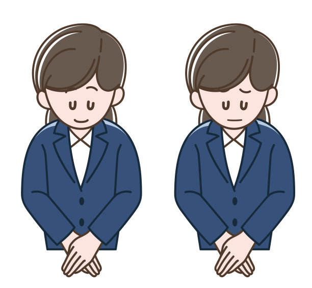 插图的女人鞠躬，矢量插图设置图片下载