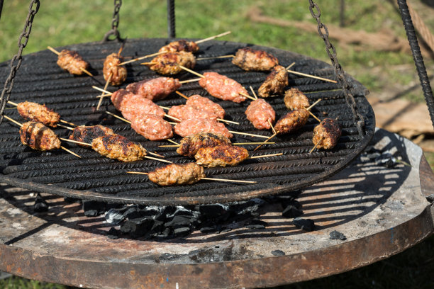 烧烤配美味的烤肉图片下载
