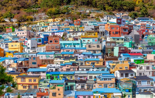 韩国釜山甘川文化村图片下载