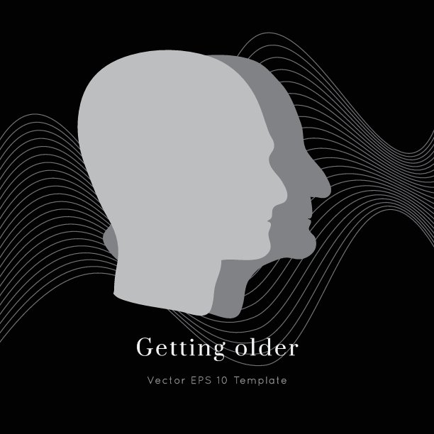 老年人轮廓向量集图片下载