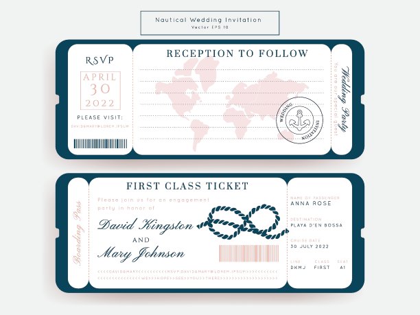 航海婚礼矢量设计图片下载