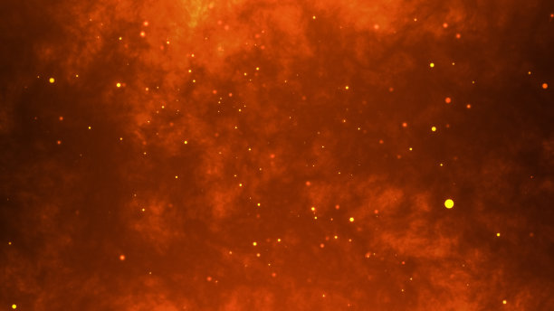 史诗火动画与飞行的火花。戏剧性的背景图片下载