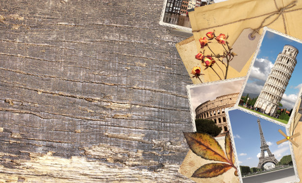 复古旅行背景与复古照片图片下载