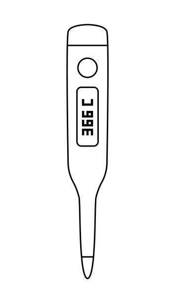 矢量平面温度计图标轮廓。医疗设备线艺术图片孤立在白色的背景。保健、研究和实验室概念。健康检查或治疗剪辑艺术图片下载