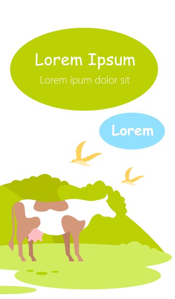 斑点牛在草地上吃草。广告形象。图片下载