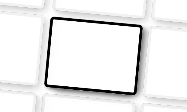 空白屏幕的线框平板电脑。模拟展示手机网站设计或截图应用程序图片下载