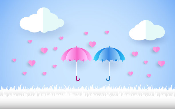 31、伞在雨中，纸在画风中，心在天中图片下载