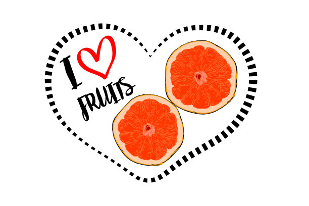 卡通里画了两个橙色的水果，里面有点心的形状图片下载