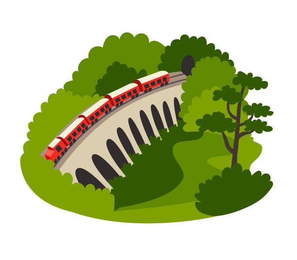 九拱桥斯里兰卡地标矢量插图素材图片