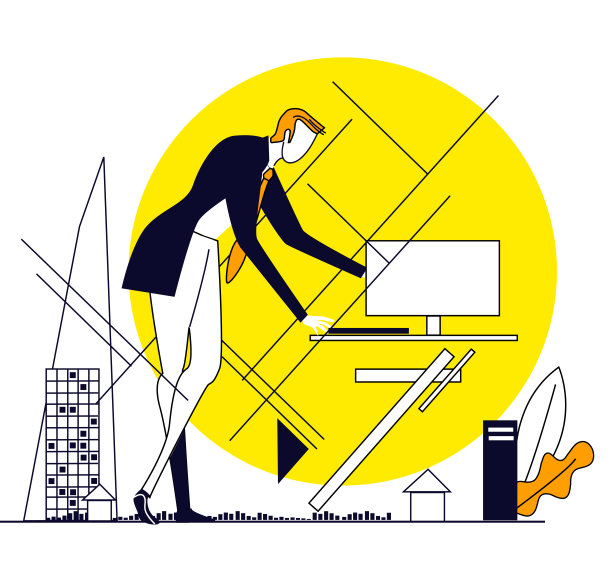 用电脑工作的成功商人。经营理念集合图片下载