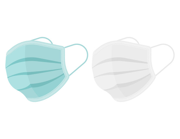 医用口罩隔离在白色背景上。矢量插图。图片下载