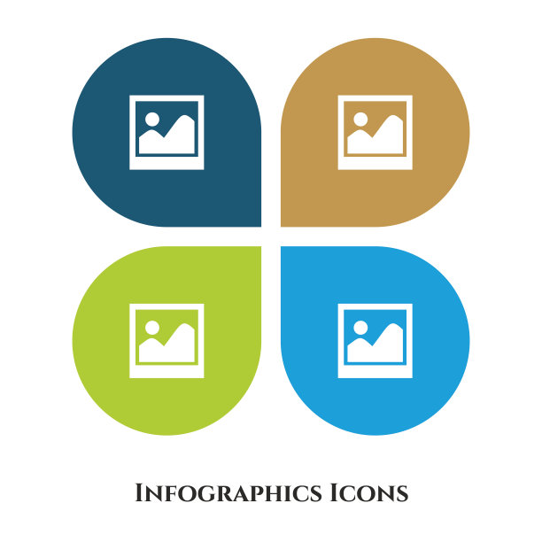 照片或壁纸矢量插图图标的所有用途。隔离在4个不同的背景上。图片下载