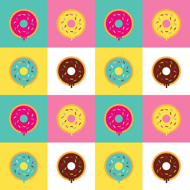 说明矢量图形的变体甜甜圈做一个模式。图片下载