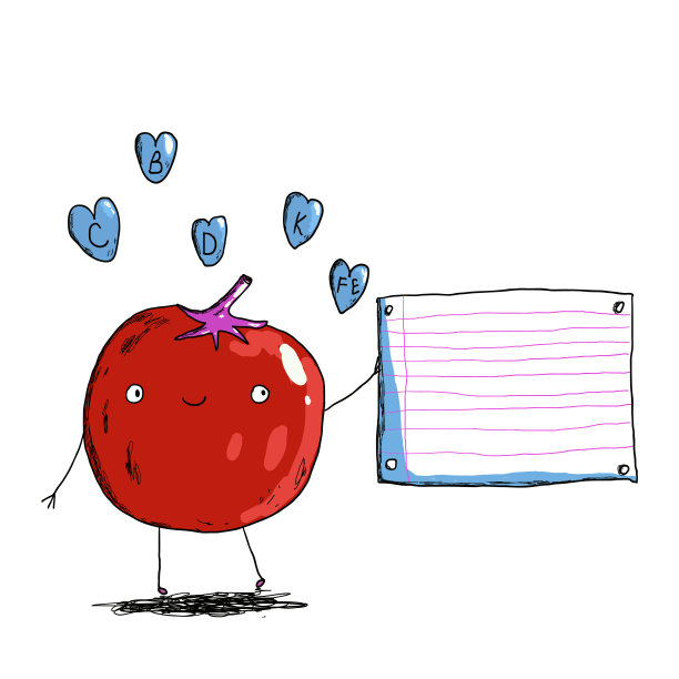 红色和快乐的番茄笔记本和蓝色的心图片下载