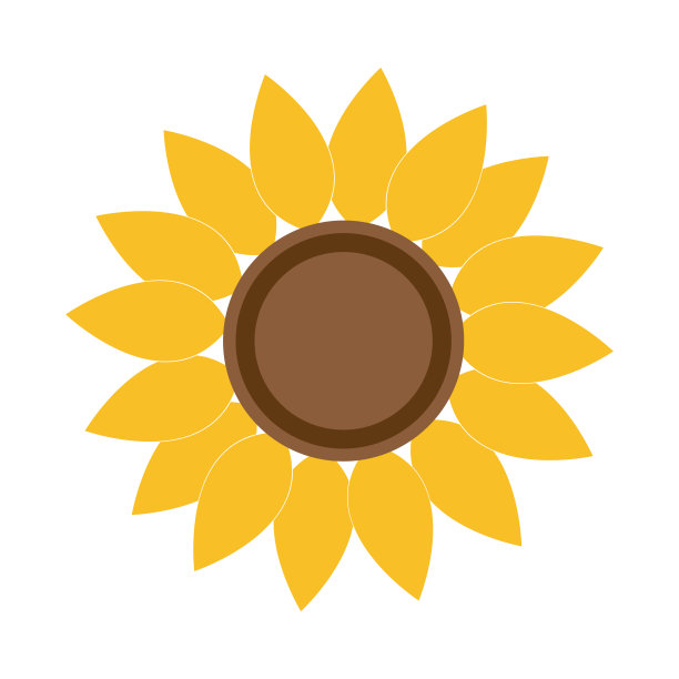 美丽的黄色向日葵，孤立的白色背景，标志，插图向量图片下载
