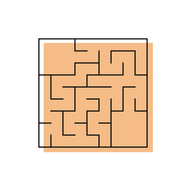 摘要迷宫。游戏对孩子。对儿童拼图。迷宫难题。找到正确的道路。颜色向量插图。图片下载