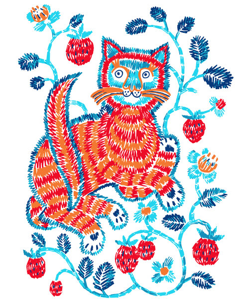 矢量艺术在民间风格。图片下载