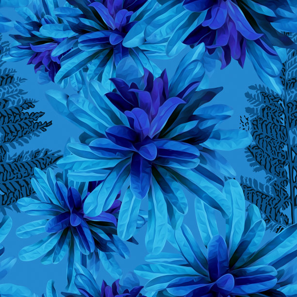 热带植物新，无缝模式。素材图片