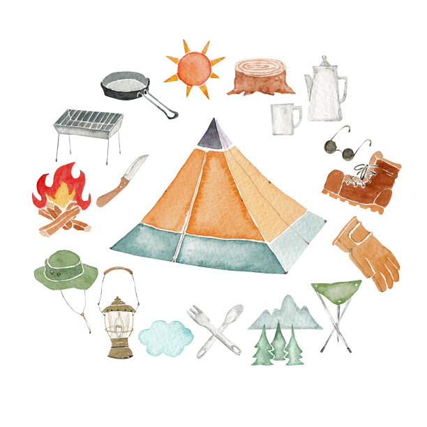户外露营的图标图片下载