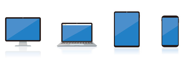 PC笔记本电脑平板电脑智能手机矢量插图图片下载