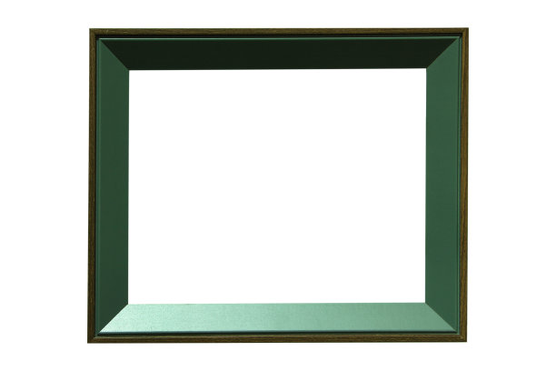 空白绿色相框孤立在白色背景，剪辑路径。图片下载