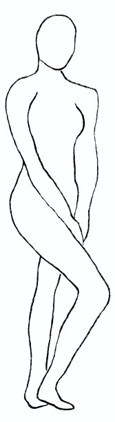 女性摆姿势拍照。白色背景上的线性插图。素材图片