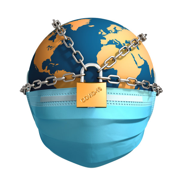 行星地球在枷锁和锁在白色的背景图片下载