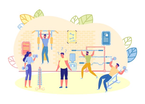 不同的体能训练人们在健身房训练。图片下载