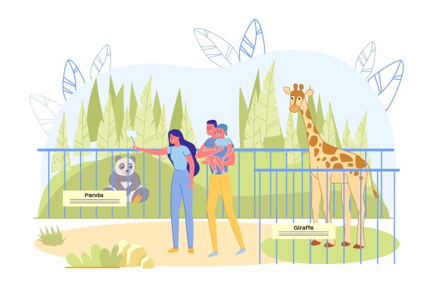 动物园公园背景与家庭使自拍照片。图片下载